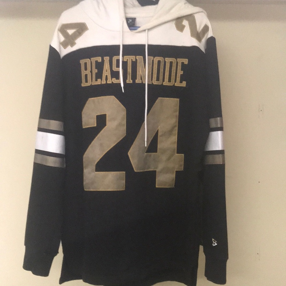 Beastmode hoodie #24 gold stitched Marshawn Lynch